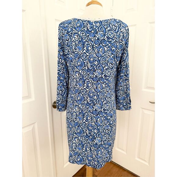 Lilly Pulitzer Julianna Tunic Dress Indigo Chasing Tail Large Beaded - Picture 3 of 6